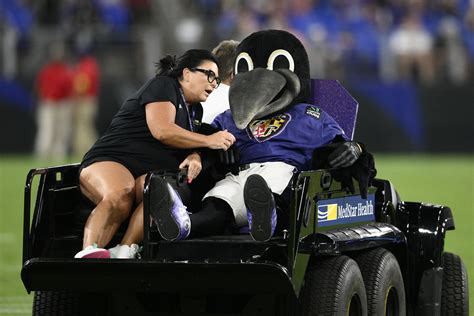 Ravens mascot's unexpected fall goes down in sports blooper history